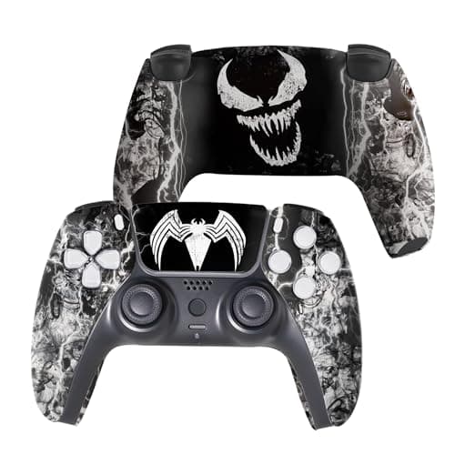 Vennom Custom PS-5 Controller Wireless compatible with Play-Station 5 Console by BCB Controllers | Proudly Customized in USA with Permanent HYDRO-DIP Printing (NOT JUST A SKIN) - Controller