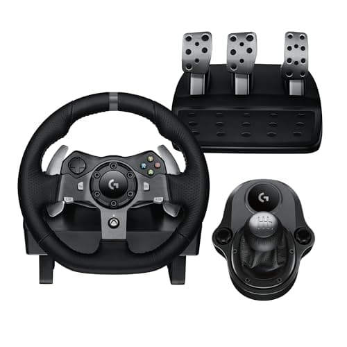 Logitech G920 Driving Force Racing Wheel and Pedals, Force Feedback + Logitech G Driving Force Shifter - Xbox Series X|S, Xbox One and PC, Mac - Black - Sim Racing
