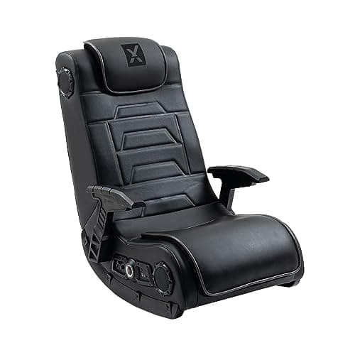 X Rocker Pro Series H3 XL Video Gaming Floor Chair with Armrests, Built-in Audio & Vibration via Wireless Bluetooth, Foldable, Vegan Leather, 300 lbs Max, Amazon Exclusive, Black - Gaming Chair