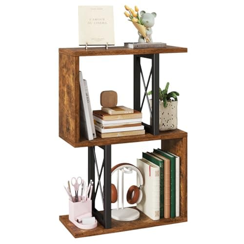IBUYKE Desktop Bookshelf, 3-Tier Table Bookcase Shelves Storage Organizer Hutch for Office/Dorm, Solid Ability Desk Shelve UTMZ011H - Desk