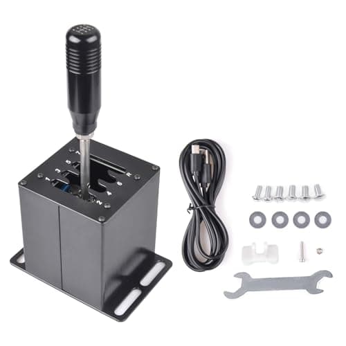 CNRAQR PC USB Simulator Shifter 7+R H Gear Shifter for LO GITECH G29/G27/G25/G920, T300RS/GT, Compatible with Gearshift PC Windows Steering Wheel for ATS ETS Dust WRC Sim Racing Game - Sim Racing