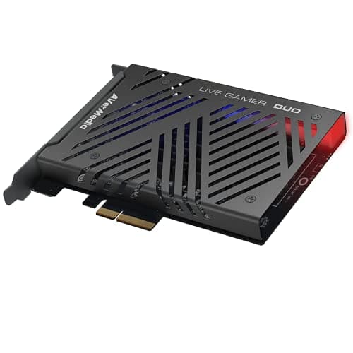 AVerMedia Live Gamer Duo. Dual HDMI 1080p PCIe Video Capture Card, Stream with 4k60 HDR and FHD 240fps Pass-Through, Work with DSLR, Xbox Series x/s, PS5, Nintendo Switch, Windows 11 (GC570D) - Capture Card