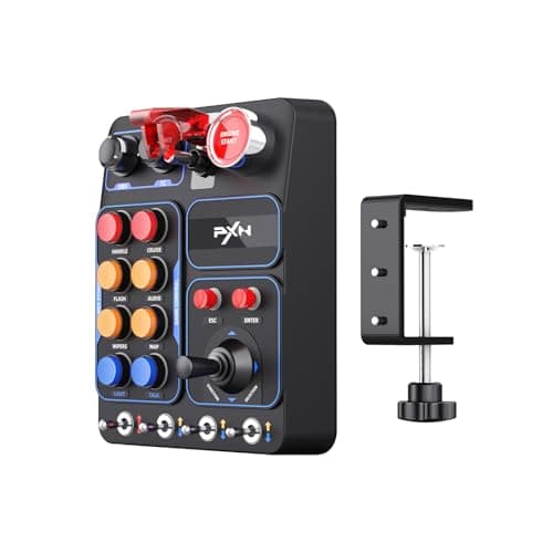 PXN Multi-functional Sim Racing Button Box for Windows PC, CB1 USB PC Racing Simulator Instrument Center Control Button Box with 30 Programmable Buttons and Adjustable RGB Lighting - Sim Racing