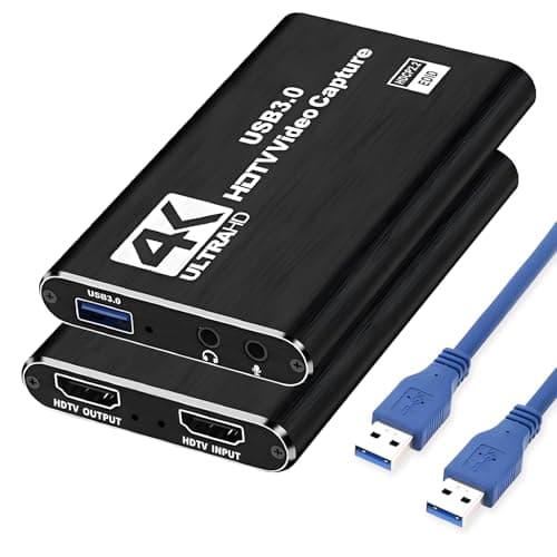 Generic 4K Capture Card Game Capture Card 1080P 60FPS for Streaming Capturadora De Video for Game Recording Live Streaming Broadcasting Supports Microphone Input and 3.5MM Headphone Output - Capture Card