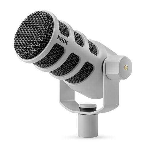 Rode RØDE PodMic USB Dynamic Broadcast Microphone with XLR and USB Connectivity for Podcasting, Streaming and Content Creation (White) - Microphone