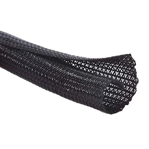 Alex Tech 10ft - 1/2 inch Cord Protector Wire Loom Tubing Cable Sleeve Split Sleeving For USB Cable Power Cord Audio Video Cable – Protect Cat From Chewing - Black - Cable Management