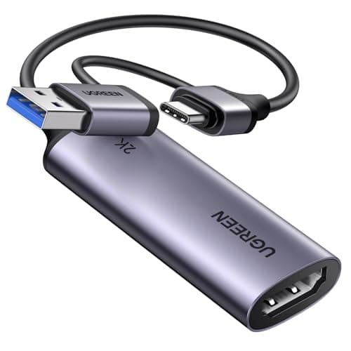 UGREEN 2K@30Hz 1080P 60FPS Video Capture Card 4K Input HDMI to USB 3.0 A and USB C Capture, Low Latency Capture Card for Streaming Game Recording Compatible with Switch 2/Xbox/PS4/PS5/PC/Camera - Capture Card