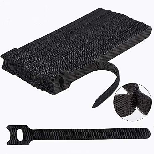 Nettbe 60 PCS 6 Inches Reusable Cable Ties, Adjustable Cord Straps Wire Organizer Cord Wrap and Hook Loop Cable Management - Cable Management