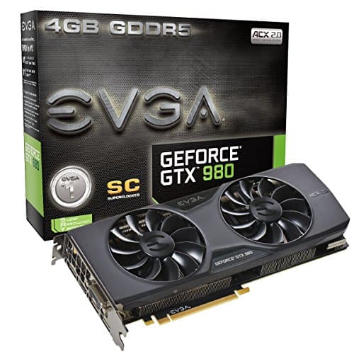 EVGA GeForce GTX 980 4GB SC GAMING ACX 2.0, 26% Cooler and 36% Quieter Cooling Graphics Card 04G-P4-2983-KR - Video Card