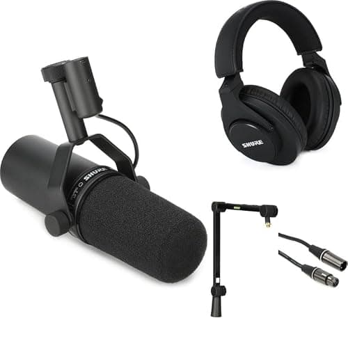 Shure SM7B Dynamic Microphone with Boom Arm and Headphones Kit - Microphone
