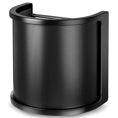 Pop Filter,PEMOTech [Upgraded Three Layers] Metal Mesh & Foam & Etamine Layer Microphone Windscreen Cover Handheld Mic Shield Mask,Microphone Accessories for Vocal Recording,Youtube videos,Streaming - Microphone