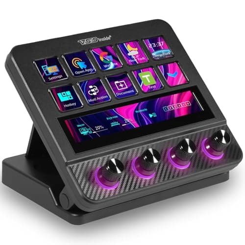 VSDINSIDE Macro Pad, Streaming Deck Stream Controller Soundboard Keypad, Programmable Keys USB Shortcut Keyboard for Gamer Streamer, Audio Mixer for OBS, YouTube, Office Desk Setup, PC, Mac - Audio Interface