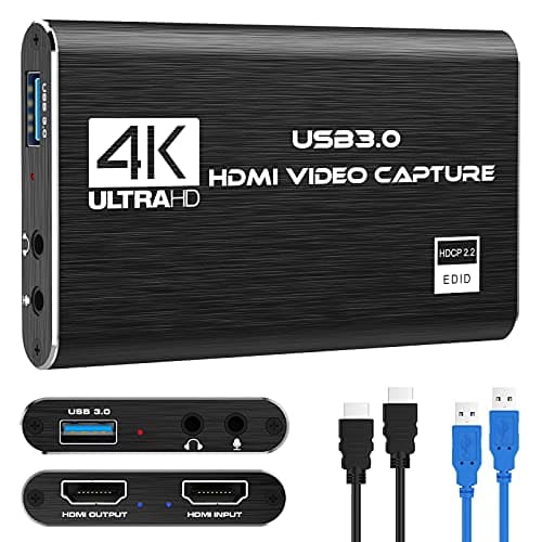 Rybozen Capture Card Nintendo Switch, 4K HDMI Video Capture Card, 1080P 60FPS, HDMI to USB 3.0 Capture Card for Streaming Work with Camera/Xbox/PS4/PS5/PC/OBS - Capture Card