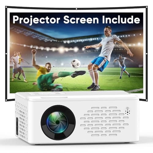 Generic Home Projector with Screen Included, Portable Movie Projector, Compatible with Smartphone/TV Stick/Laptop/HDMI/USB, For Home Theater, Outdoor Movie, Gaming, Camping - Lighting