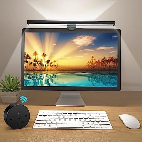 OOWOLF Monitor Light Bar with Remote, Ra95 Computer Monitor Lamp for Eye Caring, USB Reading Lamp Task Lamp, Dimmable Light Bar with Backlight, No Glare Space Saving Home Office 16.14" 1-Pack - Lighting