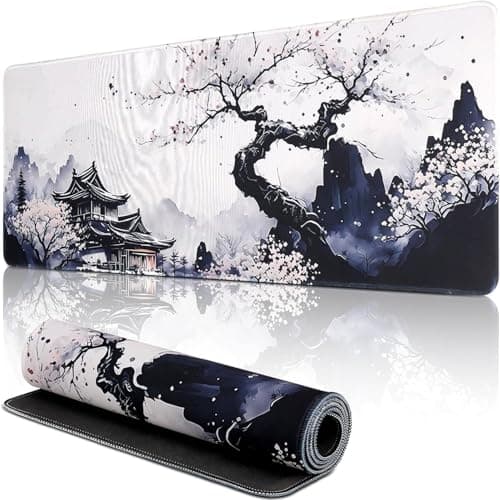 BOHJPIS Sakura Mouse Pad Non-Slip Rubber Base Gaming Mouse Pad Keyboard Mat with Stitched Edges for Gaming and Office Desk Mat - Mousepad / Desk Mat