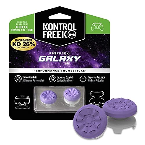 KontrolFreek FPS Freek Galaxy Purple for Xbox One and Xbox Series X Controller | 2 Performance Thumbsticks | 1 High-Rise, 1 Mid-Rise | Purple - Controller