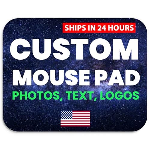Wallet&Heart Custom Mouse Pad – Personalized Photo or Text | Square 8x9” Neoprene Desk Mat for Office, Work & Gaming - Mousepad / Desk Mat