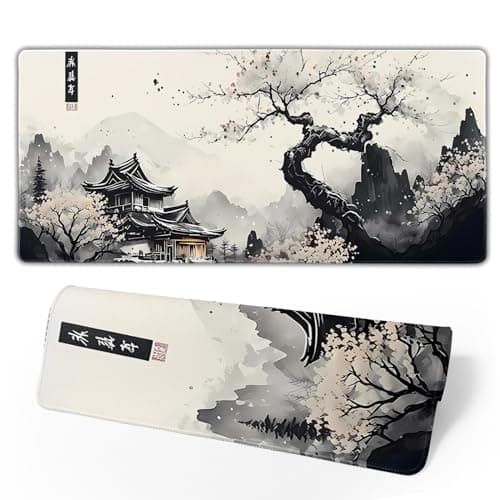 Brecoy Japanese Mouse Pad, Large Japanese Desk Mat, XL Anime Gaming Keyboard Mat, Non-Slip Rubber Base, Big Extended Desk Protector for Home Office, 31.5”x11.8” - Desk