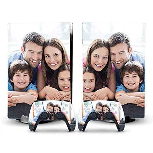 Monicustom Custom Full Body PS5 Wrap Skin with Your Picture and Create Your Own Design,Custom Vinyl Skins Sticker for PS5 Disc Controller and Console - Controller
