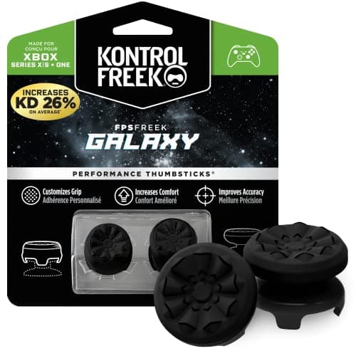 KontrolFreek FPS Freek Galaxy Black for Xbox One and Xbox Series X Controller | 2 Performance Thumbsticks | 1 High-Rise, 1 Mid-Rise | Black (Limited Edition) - Controller