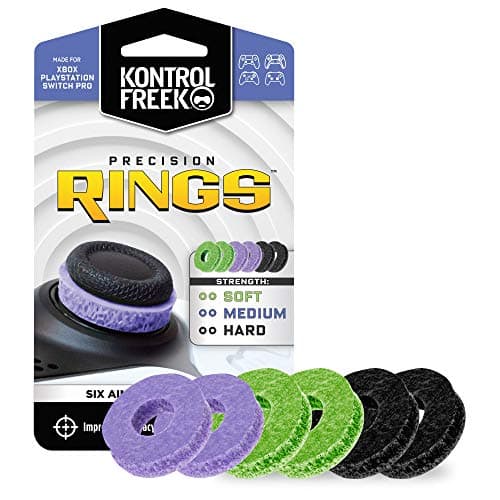 KontrolFreek Precision Rings | Aim Assist Motion Control for PlayStation 4 (PS4), PS5, Xbox One, XBX, Switch Pro & Scuf Controller (Black/Purple/Green) - Controller