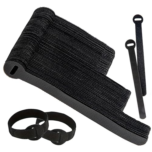 ARMIZ 120 PCS 5/6/8 Inch Reusable Cable Ties for Cords – Data Cable Organizer Ties – Cord Wraps for Charging Cords – Electrical Wire Straps, Black - Cable Management