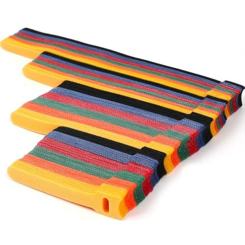HFengQ Cable Ties 180PCS, 4+6+8+10 inch Reusable Multi-Colour Cable Ties Wire Ties Cord Organizer Cable Organizer Adjustable Cable Management for Cable Management (4+6+8+10 Inch(Colorful)) - Cable Management