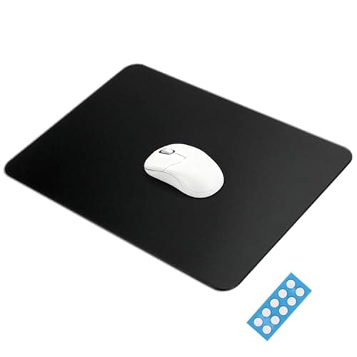 BoBliss Tempered Glass Gaming Mouse Pad-13.8" x 9.8",High-Precision Mousepad(with Mouse Glides) Suitable for Gaming and Office Use,Ultra-Smooth Hard Mouse Pad,Black. - Mousepad / Desk Mat