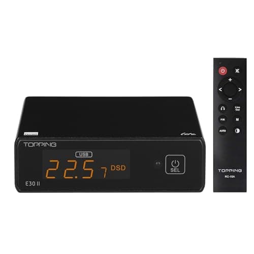 KGUSS Topping E30II lite DAC Preamp - AK4493S Hi-Res XMOS XU208 DAC 32Bit/768kHz DSD512 DSD Direct Mode for USB/Coax/Opt Inputs RCA HiFi Stereo Digital Audio Decoder(Black) - Audio Interface