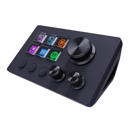 ActionRing Streaming Macro Keypad, Stream Controller Deck, Gaming Shortcut Keyboard, with Customizable 6 LCD Shortcut Keys, 3 Buttons and 3 Knobs, Trigger Actions in OBS/Twitch/YouTube, Windows 10/Mac14.0 (N3 Black) - Stream Deck