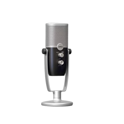 AKG Pro Audio Ara Professional USB-C Condenser Microphone, Dual Pattern Audio Capture Modes for Podcasting, Video Blogging, Gaming and Streaming, Blue & Silver - Microphone