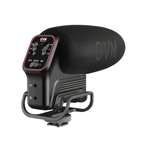 GVM Great Video Maker GVM Camera Microphone for PC Computer and Smartphone, Plug and Play, Video Mic with Low-Cut Filter & 3-Level Gain Control for Gaming, Streaming, Podcast, YouTube, Recording, Interviews, Vlogging - Microphone
