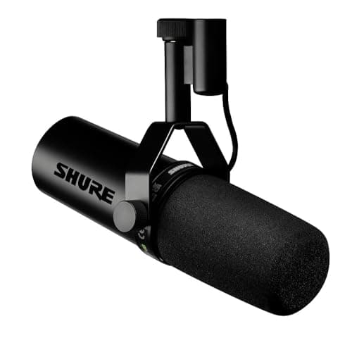Shure SM7dB Dynamic Vocal Microphone with Built-in Preamp – Studio Mic for Streaming, Podcasting, and Recording – Smooth Sound, Wide Frequency Range, Rugged Build, Windscreen Included, XLR, Black - Microphone