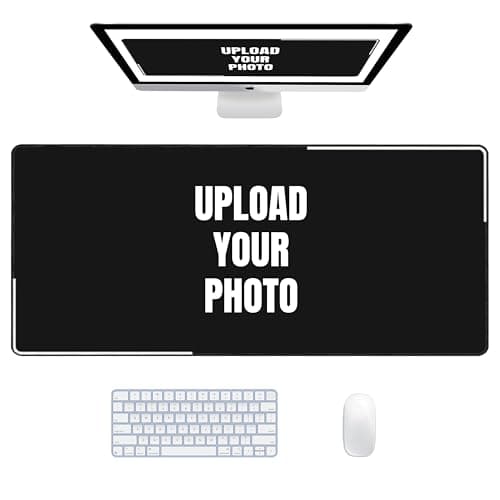 Pojuorv Custom Mouse Pad with Picture Logo Text, Large Personalized Full-Print Gaming Mousepad with Stitched Edges, Waterproof Desk Mat for Office, Home Office, Gamer Gift (1 Photo) - Mousepad / Desk Mat