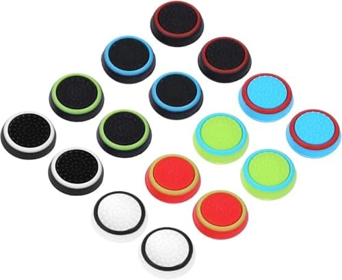 Obeka Compatible with 8 Pairs Thumb Grips Silicone Analog Stick Covers Thumbstick Controller Replacement Joystick Cap PS4 PS3 PS2 Xbox One Xbox 360 Wii U – Assorted - Controller