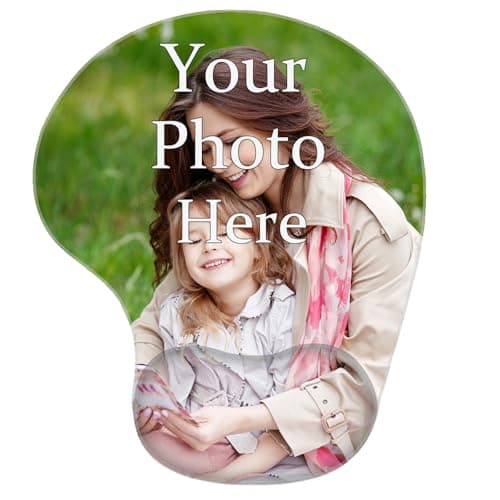 JRLCTECH Custom Photo Mouse Pad with Wrist Support, Personalized Ergonomic Mouse Pad with Wrist Rest, Customize Photo Text Logo Mousepad for Computer, Laptop, Office - Mousepad / Desk Mat