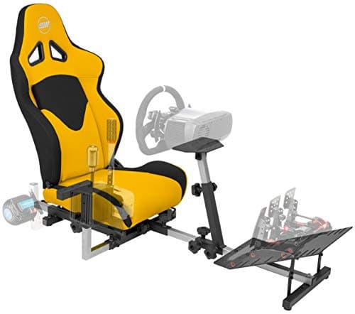 OpenWheeler GEN3 Racing Wheel Simulator Stand Cockpit, Yellow Seat. Compatible with Logitech G923 | G29 | G920 | Thrustmaster | Fanatec Wheels | Xbox One, PS4, PC Platforms - Gaming Chair