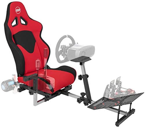 OpenWheeler GEN3 Racing Wheel Simulator Stand Cockpit, Red Seat. Compatible With Logitech G923 | G29 | G920 | Thrustmaster | Fanatec Wheels | Xbox One, PS4, PC Platforms - Gaming Chair