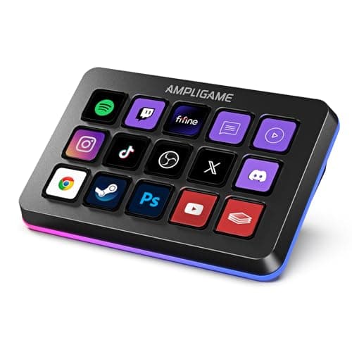 AmpliGame FIFINE AmpliGame Stream Controller with 15 Macro Keys, Streaming Keyboard with Trigger Actions in OBS/Twitch/YouTube/Streamlabs, Shortcut Buttons Keypad Works with Mac and PC-D6 - Stream Deck