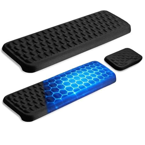 Glowfry L-Shaped Memory Foam Elbow Pads, 3-Piece Keyboard Wrist Rest for Desk, Ergonomic Memory Foam Arm Rest for Long Hours of Work,Gaming,Studying - Desk