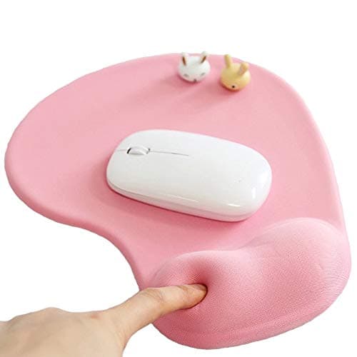 DEMON CHEST Office Mousepad with Gel Wrist Support - Ergonomic Gaming Desktop Mouse Pad Wrist Rest - Design Gamepad Mat Rubber Base for Laptop Computer -Silicone Non-Slip Special-Textured Surface (01Pink) - Mousepad / Desk Mat