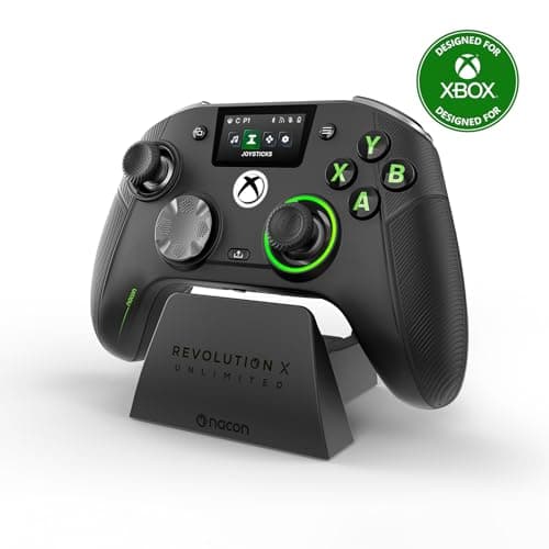 NACON Revolution X Unlimited Advanced Precision Controller Officially Licensed for Xbox Series X | S, Xbox One, Windows 10/11 PC & Android - Wired and Wireless - Charging Station - Controller