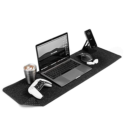 DELTAHUB - Minimalistic Felt Desk Protective Pad, Anti-Fray, Anti-Slip, Easy to Clean, Easy Glide, Long Lasting, Sleek Design, Comfortable, Resistant, Desk Mat, PC, Mac, Laptop - Medium (12x35inch) - Mousepad / Desk Mat