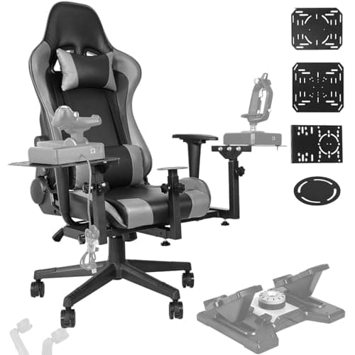 Anman Multifunctional Flight Racing Simulator Cockpit Joystick/Hotas Mount with Chair Fit for Thrustmaster A10C Hotas Warthog Logitech X56 X52 Race car seat Adjustable Racing Steering Wheel Mount - Gaming Chair