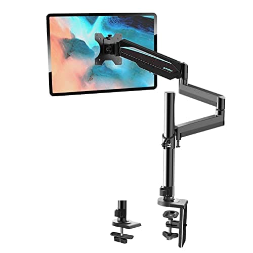 EUREKA ERGONOMIC Single Monitor Desk Mount, Adjustable Gas Spring Monitor Arm for LCD PC Screen 13-32 inch, Max 17.6 LBS, Computer Monitor Stand W C Clamp & Grommet Base, VESA 75x75mm,100x100mm, Black - Desk