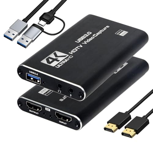 RGBlink 4K HDMI Capture Card for Streaming & Gaming, USB 3.0 Audio Video Capture Device 1080P 60FPS, Low Latency, HDMI Loop Out, Capture Card for PS5, Xbox, Nintendo Switch, PC, Mac, OBS - MSP231 - Capture Card