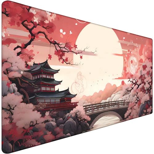 Jovlio Japanese Large Gaming Mouse Pad with Stitched Edges, 31.5" x 15.7" Large Extended Computer Pad, Mouse Pad Protector with Non-Slip Waterproof Rubber Base for Laptop Office Accessories, Sunset - Mousepad / Desk Mat