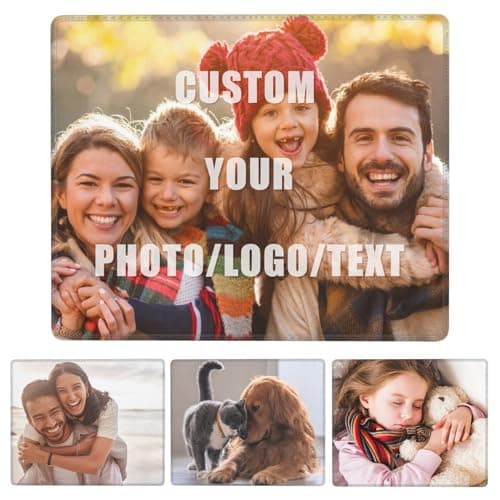 Fowgin Custom Mouse Pad, Personalized Mouse Pad with Your Photo Text Logo, Customized Non-Slip Mousepad for Home Office and Computer Gaming Desk - Mousepad / Desk Mat