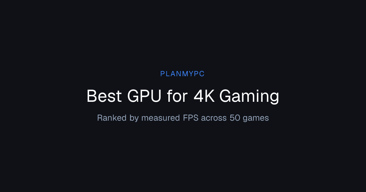 Best GPU for 4K Gaming in 2026 | PlanMyPC